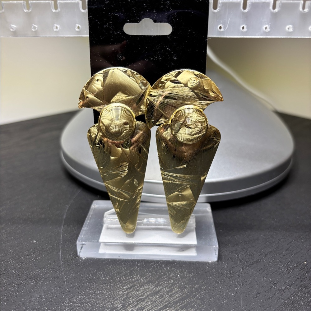 Vintage 80’s Gold Geometric Earrings